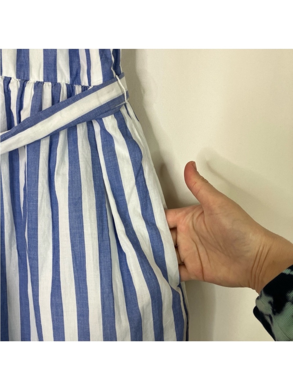 J.Crew Factory Summer MIDI Dress Sz 8 Blue White Stripes EUC - Picture 5 of 8